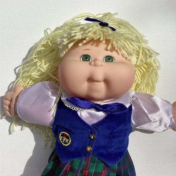 Vintage Cabbage Patch Kids Blonde Yarn Hair School Girl Doll